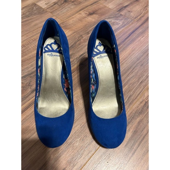 Fergalicious by Fergie Women's Platform Suede Wedge Heels Size 9M Blue - Picture 1 of 5